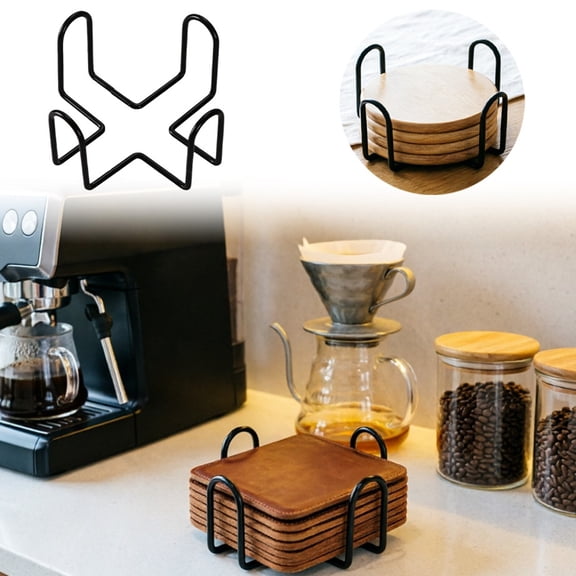 Clearance! Zguuel Coaster Holder Stand, Tabletop Coaster Storage Rack Organizer for Drink Coasters Hot Pads, Countertop Display Stand for Kitchen Dining Room