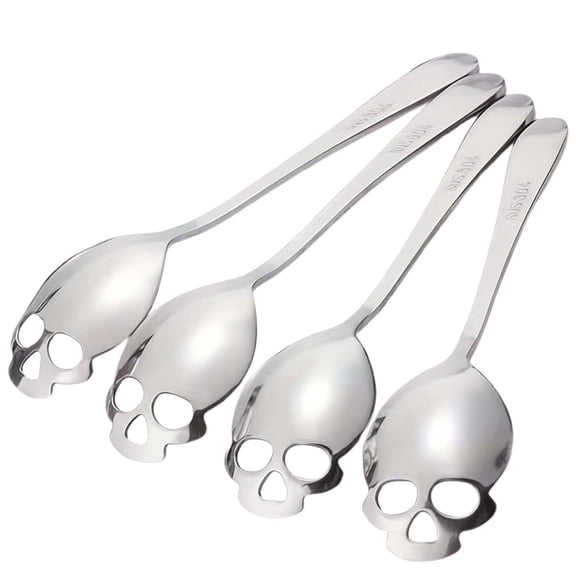 Clearance! Zguuel Dinner Spoons Table Spoon for Kitchen Stainless Steel Tea Spoons Coffee Stirring Slotted Metal Spoon Set 4 Pc