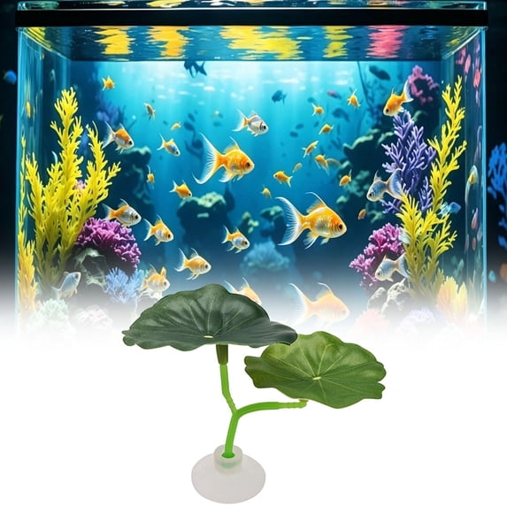 Clearance! Zguuel Fish Tank Decoration Artificial Aquarium Plants Resting Leaves 4 Realistic Aquarium Leaves 5.12 Inches Rest Bed Tank Sleeping Hiding For Breeding Playing Aquarium