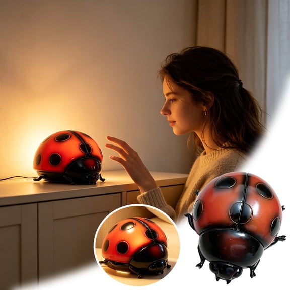 Clearance! Zguuel Glowing Ladybug Night Light, Cute Insect LED Bedside Lamp for Kids Room, Soft Warm Nursery Night Light, Adorable Bug Shaped Decorative Light for Children's Bedroom