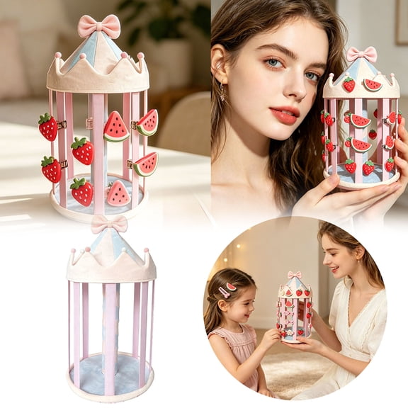 Clearance! Zguuel Hair Bow Organizer Stand Display Holder for Girls, Hair Accessory Storage Rack for Headbands, Hair Clips, Ties, Scrunchies, Wall Mount or Tabletop Display for Kids Room