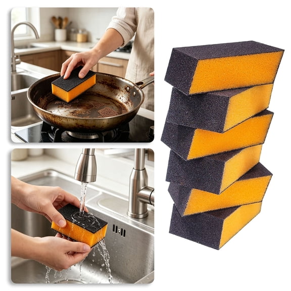 Clearance! Zguuel Heavy Duty Kitchen Scour Pads, 6 Pack Stainless Steel Scrubbers for Dish Cleaning, Non-Scratch Scouring Sponges for Pots Pans Grills, Multi-Purpose Kitchen Cleaning Scrub Pads