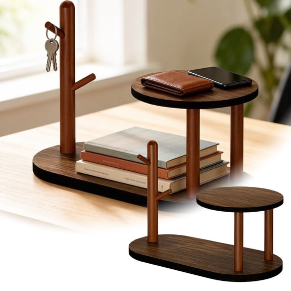 Clearance! Zguuel Inverted Wooden Key Holder Rack, Wall Mounted Entryway Organizer for Keys
