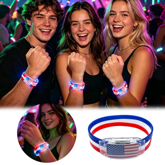 Clearance! Zguuel LED Glow Bracelets, Flashing Light Up Wristbands, Glow in The Dark Party Favors for Concerts Raves Festivals Birthdays Events