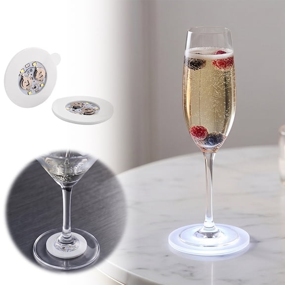 Clearance! Zguuel LED Light Up Coasters 60 Pack Battery Operated Glowing Drink Coasters Color Changing Cup Mats for Bar Party Wedding Nightclub Events