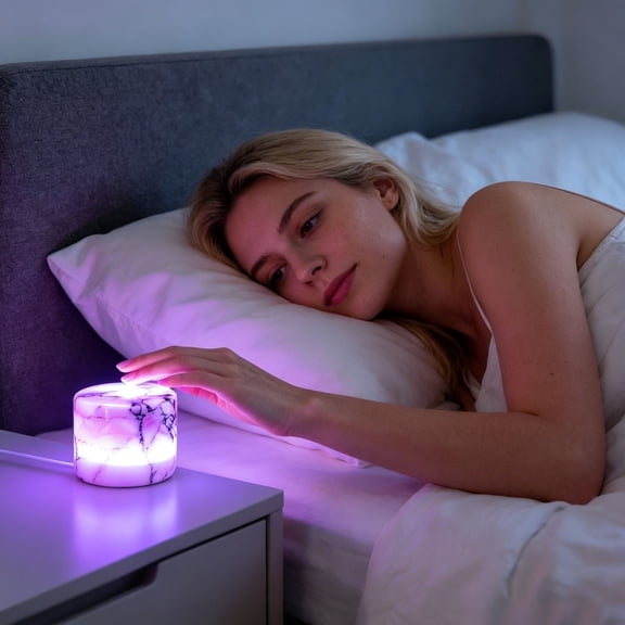 Clearance! Zguuel Natural Marble LED Night Light USB Rechargeable, Dimmable Touch Control Stone Table Lamp with 3 Color Modes, Cordless Portable Bedside Lamp for Bedroom Desk Home Decor