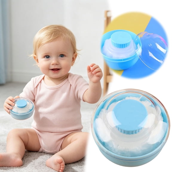 Clearance! Zguuel Powder Puff Storage Container, Clear Organizer with Lid for Makeup, Sky Blue 9cm
