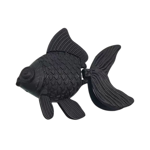 Clearance! Zguuel Realistic Floating Fish Aquarium Ornament, Lifelike Tank Decoration, Black 5.5x3.5cm