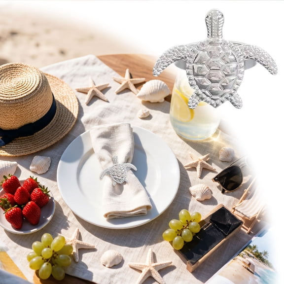 Clearance! Zguuel Seashell Napkin Rings Set of 20 Coastal Beach Nautical Metal Shell Napkin Holders for Wedding Party Summer Table Decor