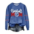 thumbnail image 1 of Clearance Zip Up Sweatshirt Women Women's Baseball Printed Crew Neck Multi Color Multi Size Crew Neck Hoodless Long Sleeve Sweatshirt, 1 of 6