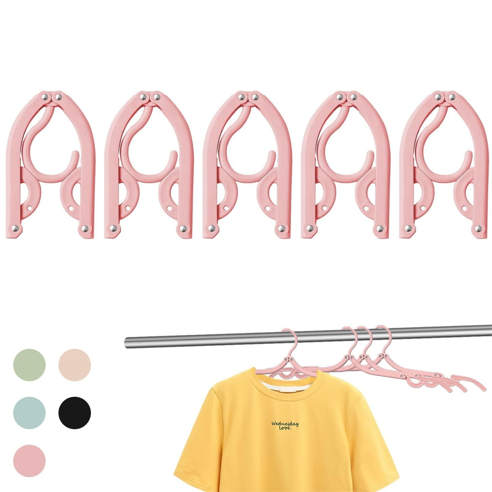 Clearance! Zjfmsh Clothes Rack 5Pcs Travel Foldable Hangers Update