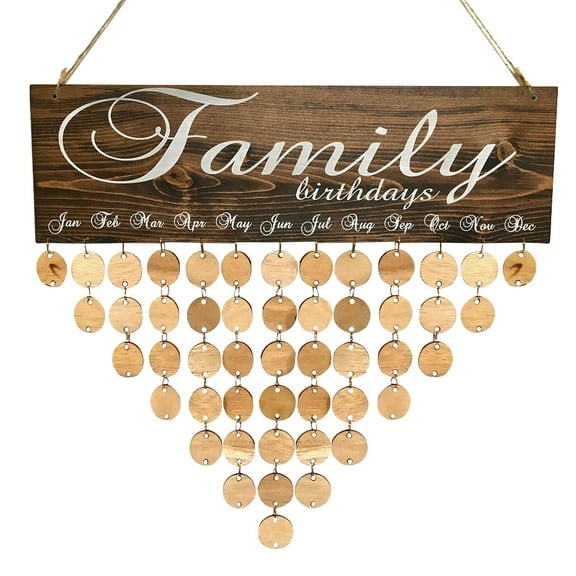 Clearance! Zuioae Calendar, Birthday Reminder Family Calendar Wooden Board Decor Home Decor (Include: 1Kit Wooden Calendar Birthday Reminder Listing) Home Calendar Clearance Sale
