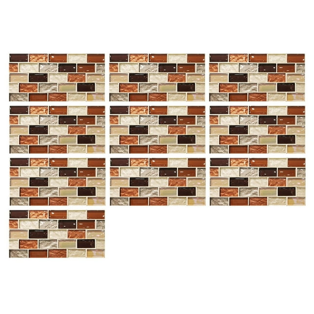 Clearance! Zuioae Wall Stickers, 1Set 10Pc 3D Crystal Tile Sticker Self