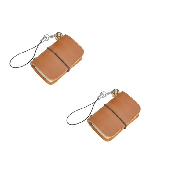 Clearance a notebook under $5,Super Mini Pocket Notebook Creative Cowhide Handmade Jewelry Notepad Multi Purpose Mini Leather Ledger 2PC