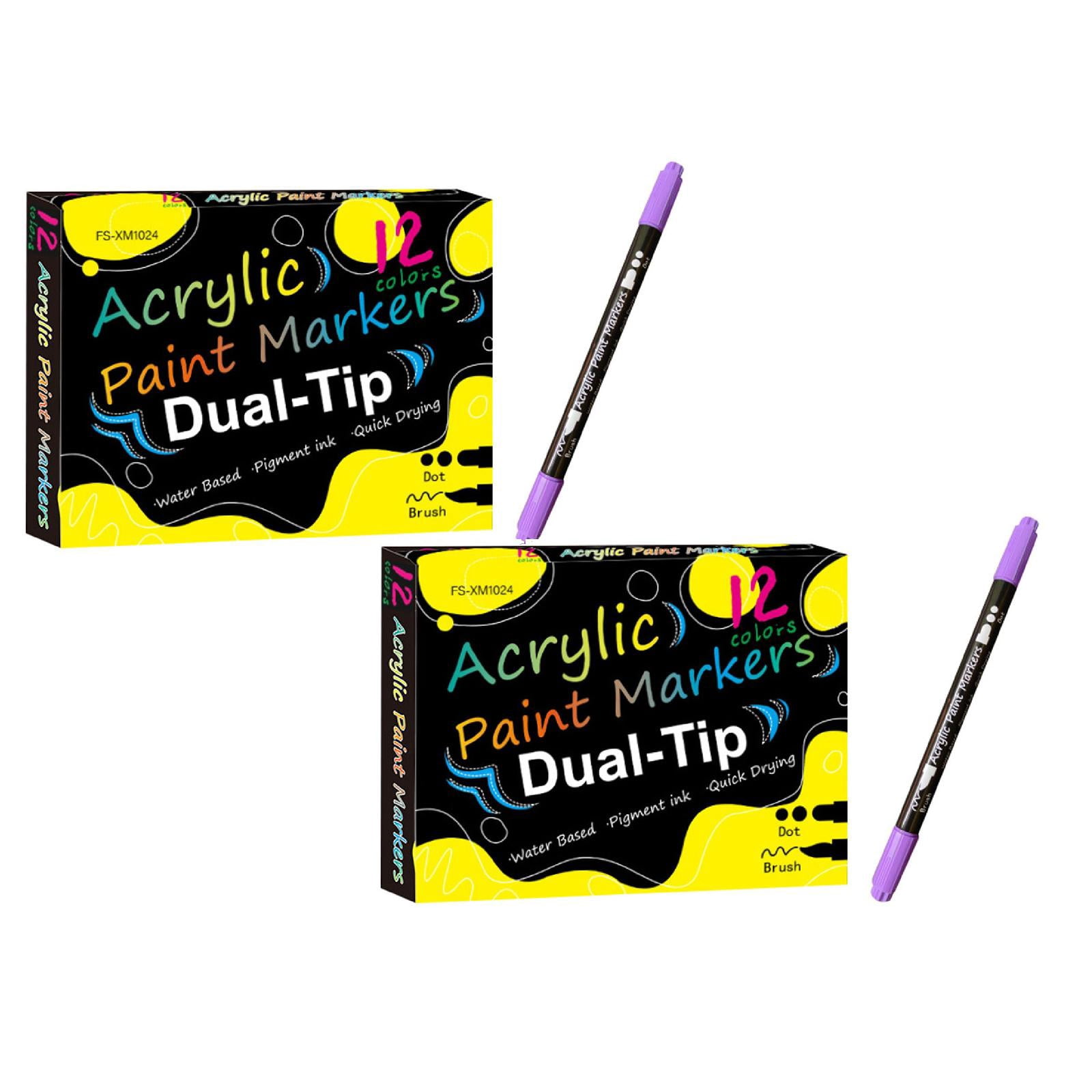 Clearance acrylic markers under $20,Acrylic Paint Colouring Markers Pens 18 Colors Tip Water Marker Pens Set Never Fade And For Rock Painting Glass Paints DIY Craft 1ml. 2PC