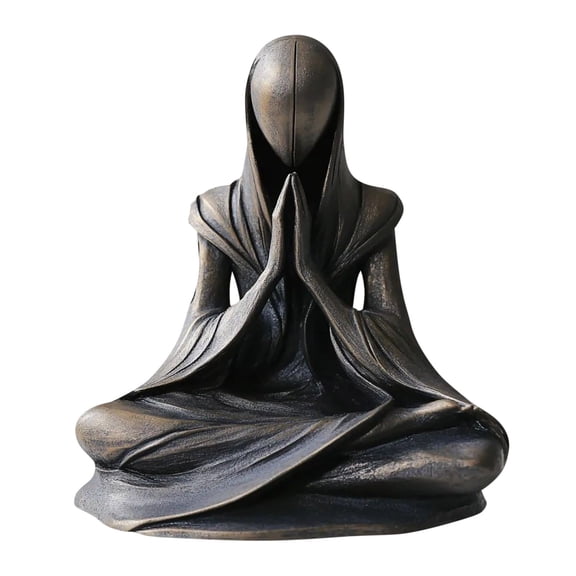 Clearance! akuxy Home Decor Black-clad Man Sculpture Model - Meditation Buddha without Form Displayed on The Living Room Table Black,10X8.5cm