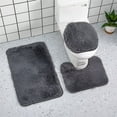 thumbnail image 1 of Clearance,aoksee 3PC Bathroom Rug Bathroom Toilet Carpet Non Slip Mat Floor Mat Gray,Warm gifts, 1 of 6