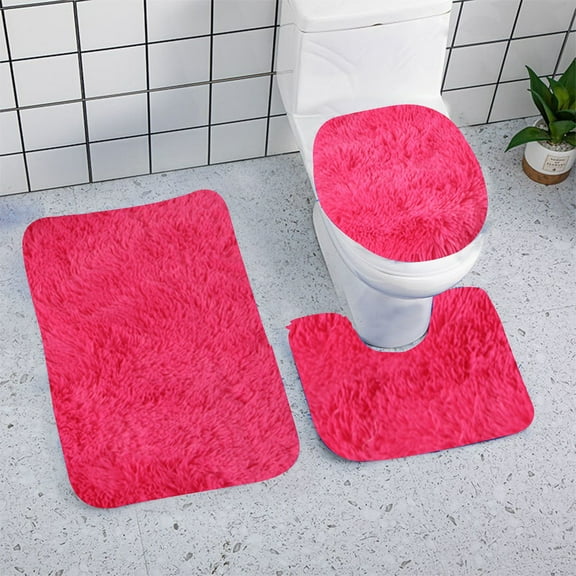 Clearance,aoksee Bathroom Rugs Set 3 PC Soft Non Slip and Absorbent Bath Rugs Machine Washable for Tub, Shower, Bathroom
