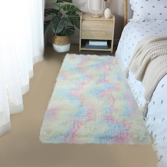 Clearance,aoksee Soft Area Rugs for Girls Room, Plush Colorful Rugs Cute Floor Carpets Playing Mat for Girls Bedroom,31x62Inch