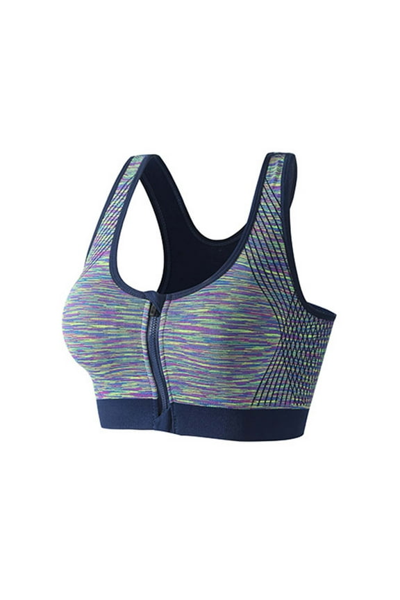 Clearance asdoklhq Bras for Women Plus Size Clearance Women's Zip Front Sports Bra Wireless Post-Surgery Bra Active Yoga Sports Bras