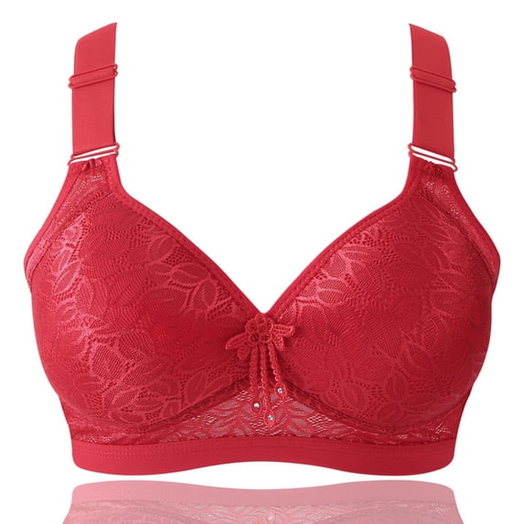 Clearance asdoklhq Sports Bras for Women,No Rims Four Breasted Adjust Solid Color Bra