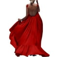 thumbnail image 1 of Clearance asdoklhq Womens Maxi Dress Under $10,Women Boho Maxi Solid Sleeveless Long Backless Dress Evening Party Beach Dress, 1 of 5