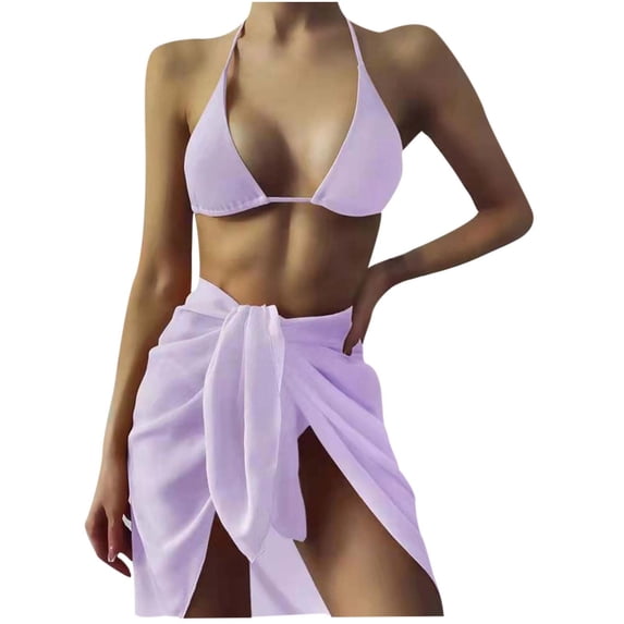 Clearance asdoklhq Womens One Piece Swimsuits Clearance,Cross Sling High Waist Shorts Costume 3-piece Swimsuit Split