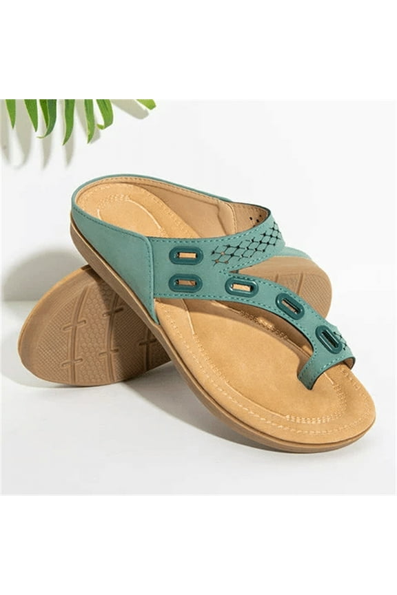 Clearance asdoklhq Womens Slide Slippers,Flat Massage Flip Flops Women's Sandals and Slippers Set Toe Women's Sandals