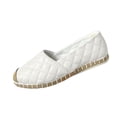thumbnail image 1 of asdoklhq Womens Slip On Shoes Under $15,Women's Shoes Round Toe Fashion Casual Flat Plaid Retro Comfortable Soft Straw Sole, 1 of 3