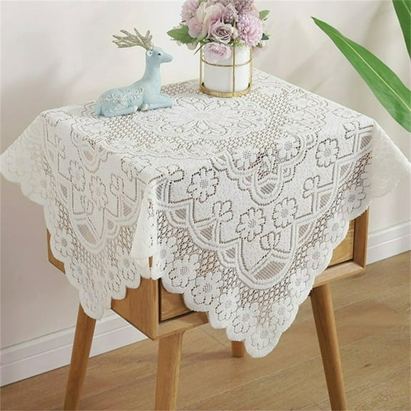 Clearance below $5 Table Cloth White Lace Coffee Table Tablecloth Rectangular Table Cover TV Cabinet Home