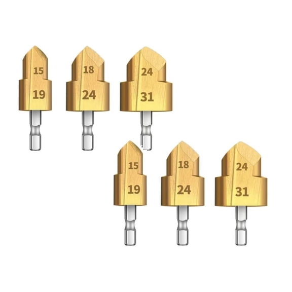 Clearance a bit under $8,Heavy Duty Pipe Reaming Drill Bits 2024 Upgrade Powerful PVC Pipe Kit Drill Bit Chamfer Tool Replaceable Pipe For Deburring Inside And Outside Reame 2PC