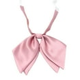 thumbnail image 1 of Clearance! black tie ties for men Women's double layer bow tie bow flower new featherless root Japanese college style solid color bright face bow tie Big sales Pink, 1 of 3