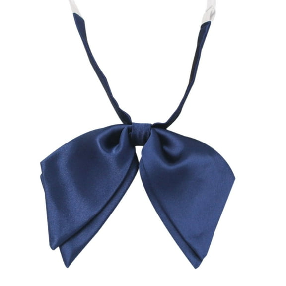 Clearance! black tie ties for men Women's double layer bow tie bow flower new featherless root Japanese college style solid color bright face bow tie Big sales Navy