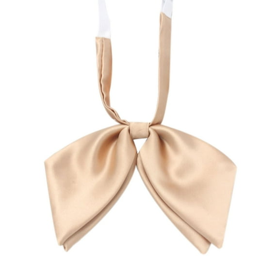 Clearance! black tie ties for men Women's double layer bow tie bow flower new featherless root Japanese college style solid color bright face bow tie Big sales Beige