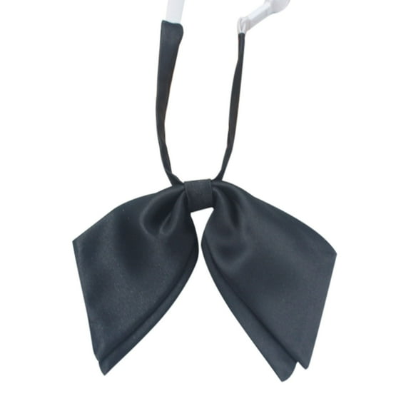 Clearance! black tie ties for men Women's double layer bow tie bow flower new featherless root Japanese college style solid color bright face bow tie Big sales Black