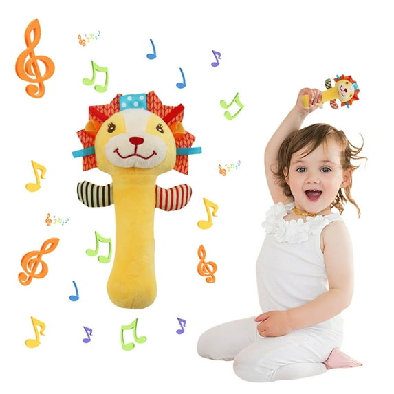 bxhwj Baby Rattle Toy with Bell - Soft Cloth Handheld Shaker for Newborns - Auditory Development & Hand-Eye Coordination Infant Toy