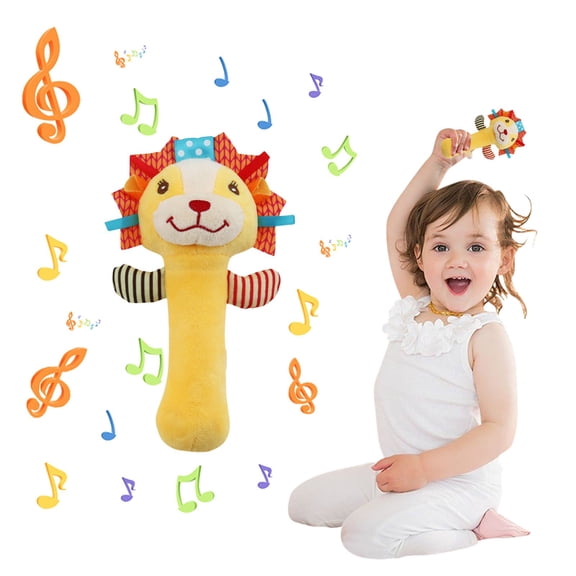 bxhwj Baby Rattle Toy with Bell - Soft Cloth Handheld Shaker for Newborns - Auditory Development & Hand-Eye Coordination Infant Toy