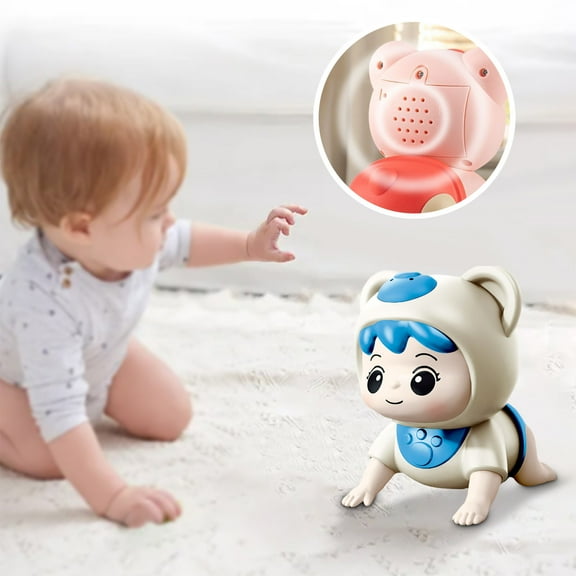 bxhwj Electronic Crawling Toy for Babies - Music & Sound Early Education Toy with Head-Lifting Training - Sensory Development Infant Toy for 6-12 Months