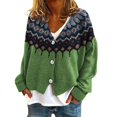 thumbnail image 2 of Women's Floral Print Cardigan - Long Sleeve Open Front Knitted Sweater Outerwear 2 of 10