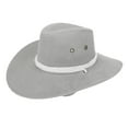 thumbnail image 1 of Clearance! cowboy hat cowboy hat men Vintage Western Cowboy Hat Faux Suede Hat With Rope Windproof Wide Brim Jazz Hat For Outdoor Summer Camping Big sales Grey, 1 of 2