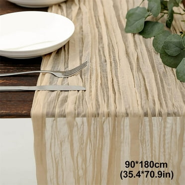 Clearance dongrere Cheesecloth Table Runner Boho Gauze Table Runner Bulk Rustic Cheese Cloth Long Romantic Tablecloth for Wedding Bridal Shower Birthday Table Decor
