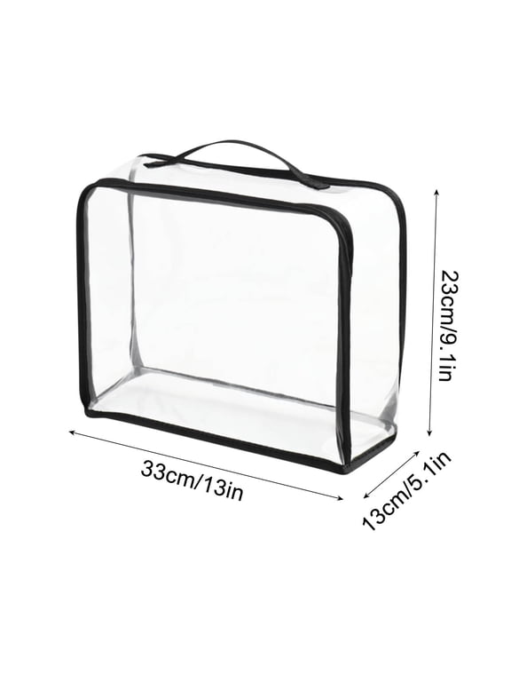 dongrere Large Clear Travel Packing Cube, See-Through Organizer, Vinyl Zippered Storage Bags Multipurpose Pouch with Handle for Suitcase Pants, Cashmere, Sweaters Shirts Dress Storage