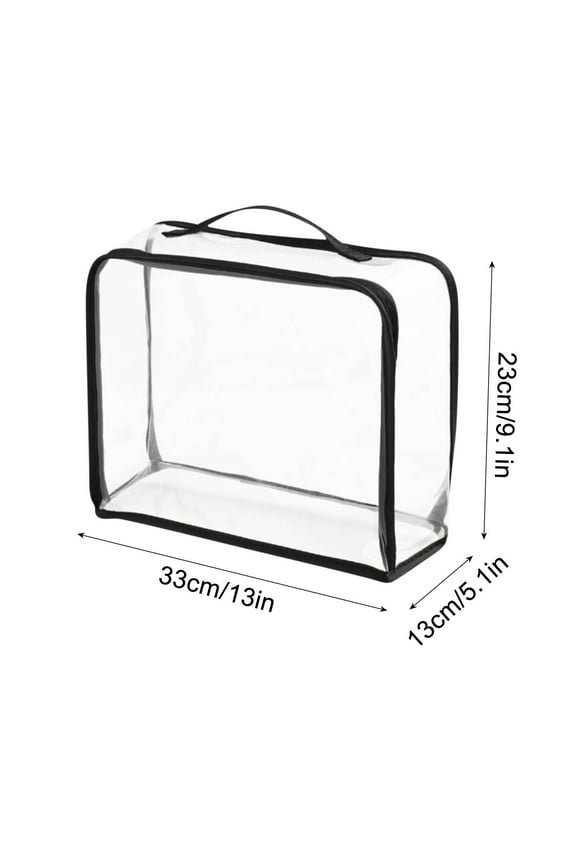 dongrere Large Clear Travel Packing Cube, See-Through Organizer, Vinyl Zippered Storage Bags Multipurpose Pouch with Handle for Suitcase Pants, Cashmere, Sweaters Shirts Dress Storage