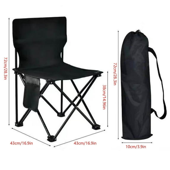 dongrere Portable Camping Chair, Outdoor Folding Chair with Soft Padded Seat, Lawn Chair Fishing Chair Home Excursion Multifunctional Leisure Sketching Chair