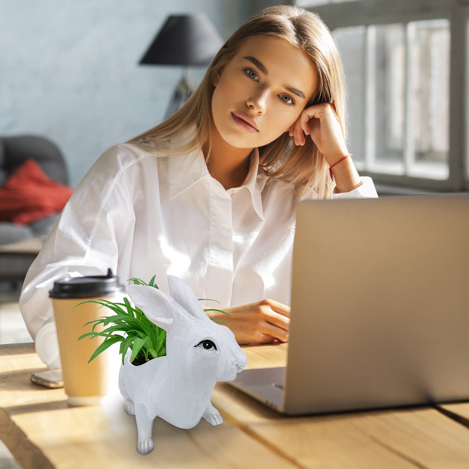 dongrere Rabbit Indoor Outdoor Planters for Patio Cute Bunny Succulent ...