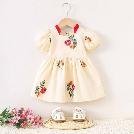 Formal Gown Girls Dresses 12-14 Casual Cotton Dress Crew Neck A Line Tiered Flowy Casual Party Dresses Junior Party Dresses Birthday Dresses Summer Dresses Underneath Vestidos De NiñAs