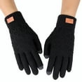 thumbnail image 1 of Clearance! gloves winter gloves women Autumn And Winter Knit Warm And Thickened Gloves Winter Riding Gloves Best Sale Black, 1 of 4