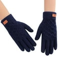 thumbnail image 1 of Clearance! gloves winter gloves women Autumn And Winter Knit Warm And Thickened Gloves Winter Riding Gloves Best Sale Navy, 1 of 5