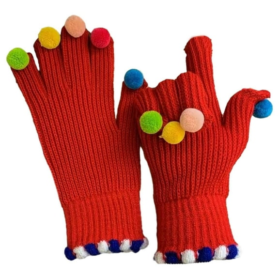 Clearance! gloves winter gloves women Winter Screen Gloves Snow Flower Printing Keep Warm For Women And Men Best Sale Red