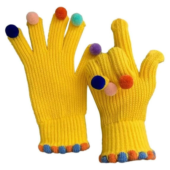 Clearance! gloves winter gloves women Winter Screen Gloves Snow Flower Printing Keep Warm For Women And Men Best Sale Yellow